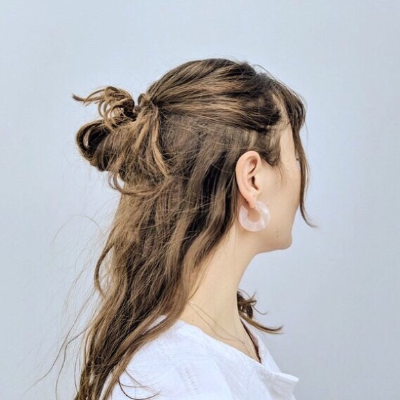 Mini Acetate C-Hoops - Earrings - Picture 2 of 2